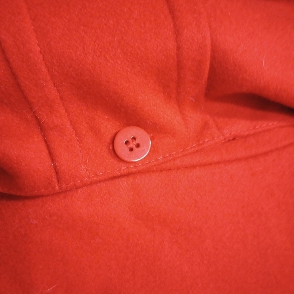 Epic Threads Red Pea Coat Hooded Jacket Girls Small Wool Blend Lined - Picture 8 of 10